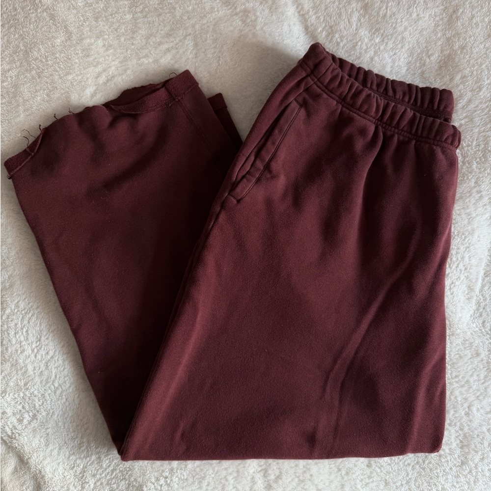 SKIMS Burgundy Wide Leg Pants